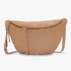 Lucky Brand FEYY-SL Tan Leather Crossbody Zippered Sling Bag
